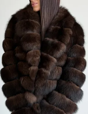 Шуба песцовая под соболь - фото 1