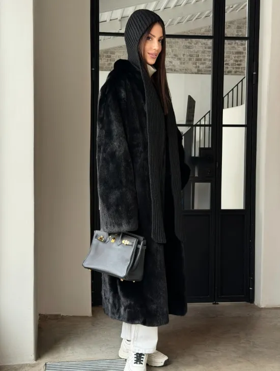 Шуба норка Blackglama V-образный ворот - фото 16