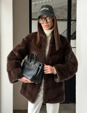 Женский норковый полушубок - фото 17