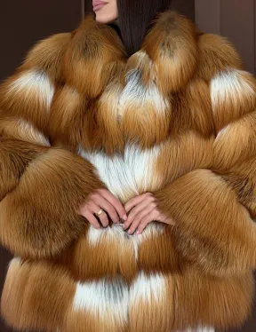 Короткая шуба из рыжей лисы - фото 1