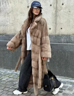 Шуба норковая - цвет пастель - фото 7