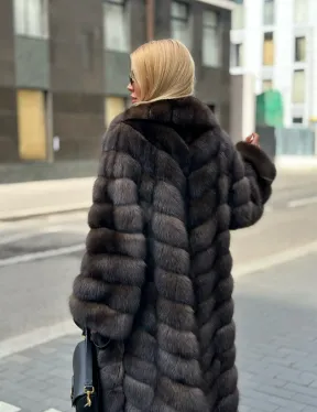 Элитная шуба из баргузинского соболя - седина 1/2 - фото 3