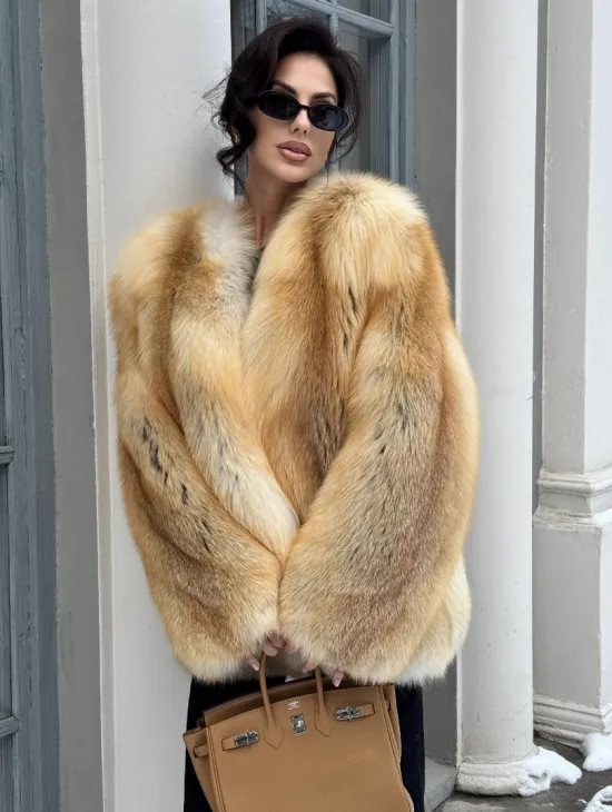 Шуба Premium из меха альпийской лисы - GOLDEN FOX - фото 5