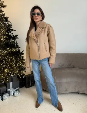 Дубленка - куртка со шнуровкой на спине - фото 6