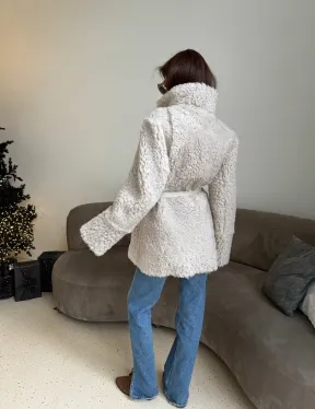 Двусторонняя дублёнка - шуба, мех тиградо английский воротник - фото 12